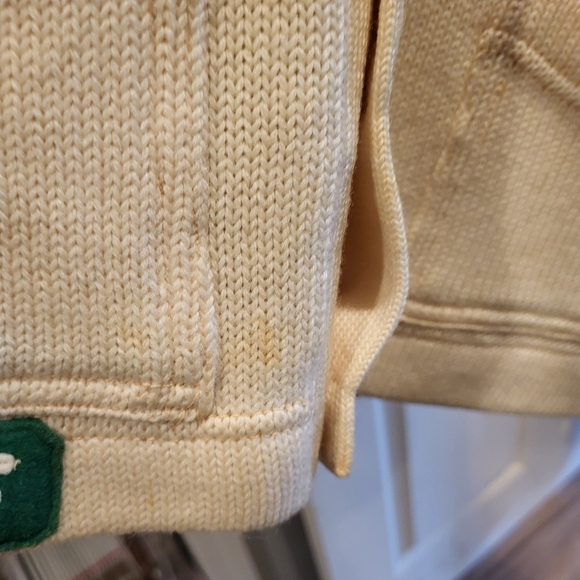 Vintage 1965 Varsity Button Up Letter Sweater Green & White - Picture 6 of 12